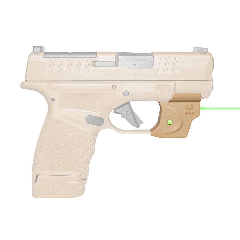 Sights Lasers Viridian Green Laser Ready Series Viridian E Series Green Laser FDE Springfield Hellcat